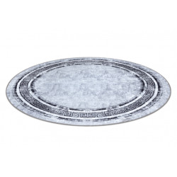 Dywan do prania MIRO 51254.802 koło Marmur, grecki antypoślizgowy - szary / czarny koło 120cm