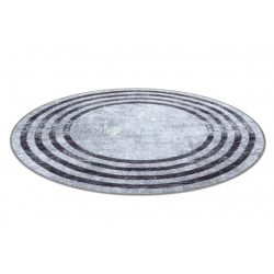 Dywan do prania MIRO 51231.806 koło Linie antypoślizgowy - szary / czarny koło 80cm