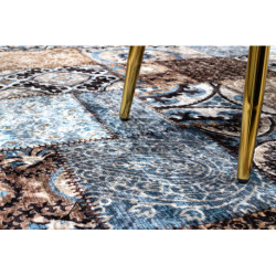 Dywan do prania MIRO 51913.802 Patchwork antypoślizgowy - niebieski / brązowy 120x170cm