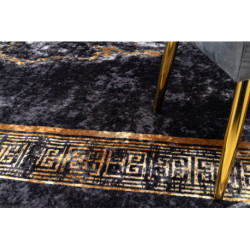 Dywan do prania MIRO 51278.813 Marmur, grecki antypoślizgowy - czarny / złoty 80x150cm