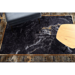 Dywan do prania MIRO 51278.813 Marmur, grecki antypoślizgowy - czarny / złoty 120x170cm