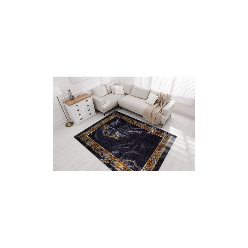 Dywan do prania MIRO 51278.813 Marmur, grecki antypoślizgowy - czarny / złoty 160x220cm Dywan do prania MIRO 51278.813 Marmur, grecki antypoślizgowy - czarny / złoty 160x220cm