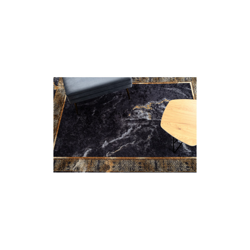 Dywan do prania MIRO 51278.813 Marmur, grecki antypoślizgowy - czarny / złoty 160x220cm Dywan do prania MIRO 51278.813 Marmur, grecki antypoślizgowy - czarny / złoty 160x220cm