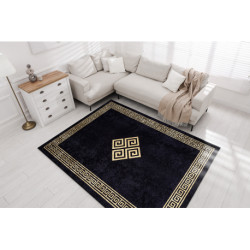 Dywan do prania MIRO 52071.803 Ramka, grecki antypoślizgowy - czarny / złoty 120x170cm