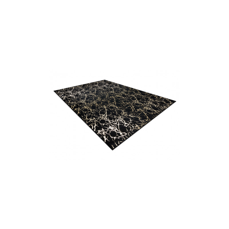 Dywan do prania MIRO 11111.2106 Marmur, glamour antypoślizgowy - czarny / złoty 160x220cm