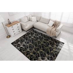 Dywan do prania MIRO 11111.2106 Marmur, glamour antypoślizgowy - czarny / złoty 160x220cm