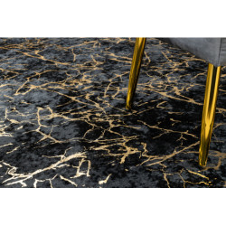 Dywan do prania MIRO 11111.2106 Marmur, glamour antypoślizgowy - czarny / złoty 160x220cm