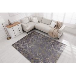 Dywan do prania MIRO 11111.2103 Marmur, glamour antypoślizgowy - ciemnoszary / złoty 160x220cm