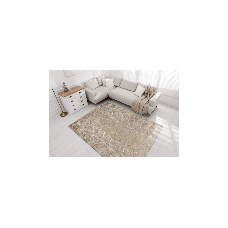 Dywan do prania MIRO 11111.2104 Marmur, glamour antypoślizgowy - beż / złoty 80x150cm