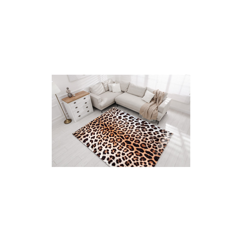 Dywan do prania MIRO 51568.804 Panterka antypoślizgowy - krem / brązowy 160x220cm