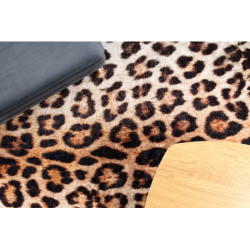 Dywan do prania MIRO 51568.804 Panterka antypoślizgowy - krem / brązowy 160x220cm
