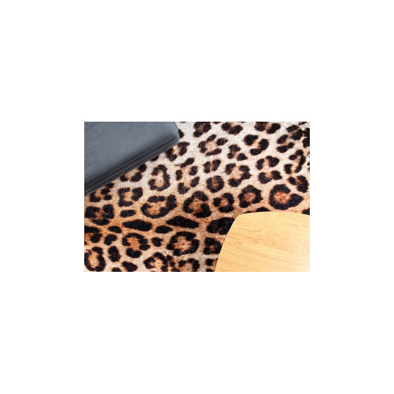 Dywan do prania MIRO 51568.804 Panterka antypoślizgowy - krem / brązowy 160x220cm