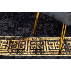 Dywan do prania MIRO 51223.806 Ramka, grecki antypoślizgowy - czarny / złoty 140x190cm