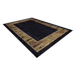Dywan do prania MIRO 51223.806 Ramka, grecki antypoślizgowy - czarny / złoty 160x220cm