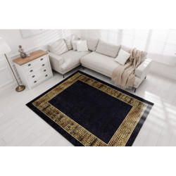 Dywan do prania MIRO 51223.806 Ramka, grecki antypoślizgowy - czarny / złoty 160x220cm Dywan do prania MIRO 51223.806 Ramka, grecki antypoślizgowy - czarny / złoty 160x220cm