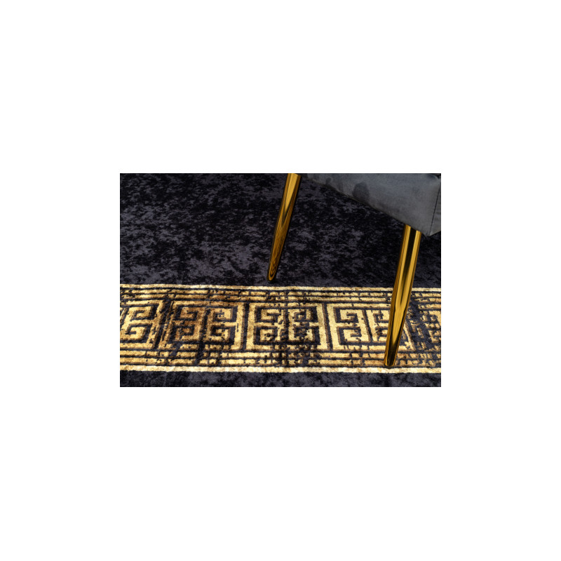 Dywan do prania MIRO 51223.806 Ramka, grecki antypoślizgowy - czarny / złoty 200x290cm