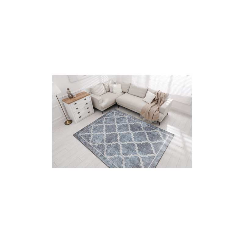 Dywan do prania MIRO 51639.805 Trellis kratka antypoślizgowy - szary 160x220cm Dywan do prania MIRO 51639.805 Trellis kratka antypoślizgowy - szary 160x220cm