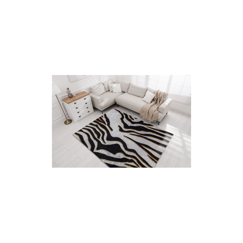 Dywan do prania MIRO 52002.807 Zebra antypoślizgowy - krem / czarny 80x150cm Dywan do prania MIRO 52002.807 Zebra antypoślizgowy - krem / czarny 80x150cm