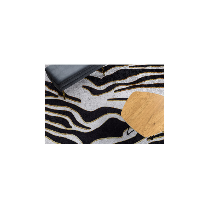 Dywan do prania MIRO 52002.807 Zebra antypoślizgowy - krem / czarny 200x290cm Dywan do prania MIRO 52002.807 Zebra antypoślizgowy - krem / czarny 200x290cm