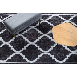 Dywan do prania MIRO 51639.806 Trellis kratka antypoślizgowy - czarny 140x190cm