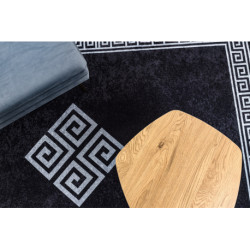 Dywan do prania MIRO 52071.804 Ramka, grecki antypoślizgowy - czarny / biały 160x220cm