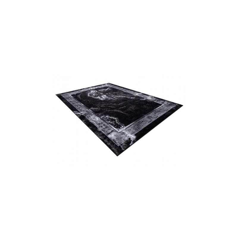 Dywan do prania MIRO 51278.814 Marmur, grecki antypoślizgowy - czarny / biały 140x190cm