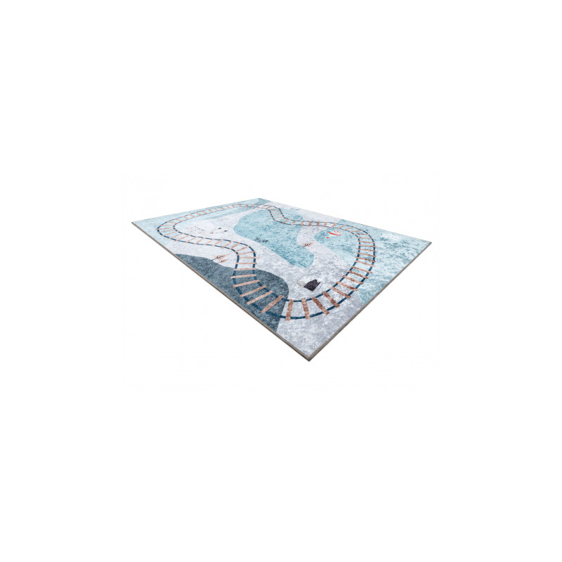 Dywan do prania JUNIOR 52243.801 Tory dla dzieci, antypoślizgowy - niebieski 160x220cm Dywan do prania JUNIOR 52243.801 Tory dla dzieci, antypoślizgowy - niebieski 160x220cm