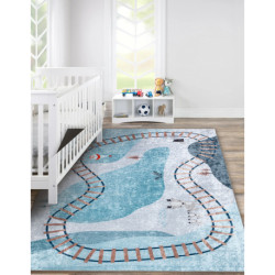 Dywan do prania JUNIOR 52243.801 Tory dla dzieci, antypoślizgowy - niebieski 160x220cm Dywan do prania JUNIOR 52243.801 Tory dla dzieci, antypoślizgowy - niebieski 160x220cm