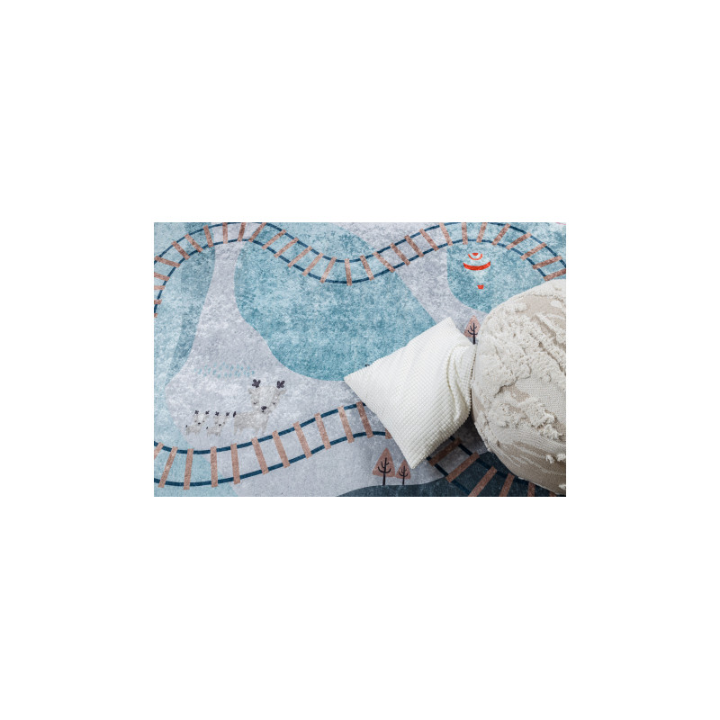 Dywan do prania JUNIOR 52243.801 Tory dla dzieci, antypoślizgowy - niebieski 160x220cm Dywan do prania JUNIOR 52243.801 Tory dla dzieci, antypoślizgowy - niebieski 160x220cm