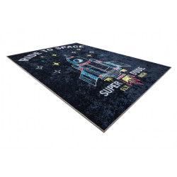 Dywan do prania JUNIOR 52069.801 Kosmos, rakieta dla dzieci, antypoślizgowy - czarny 200x290cm