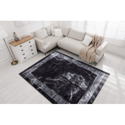Dywan do prania MIRO 51278.810 Marmur, grecki antypoślizgowy - czarny / biały 200x290cm