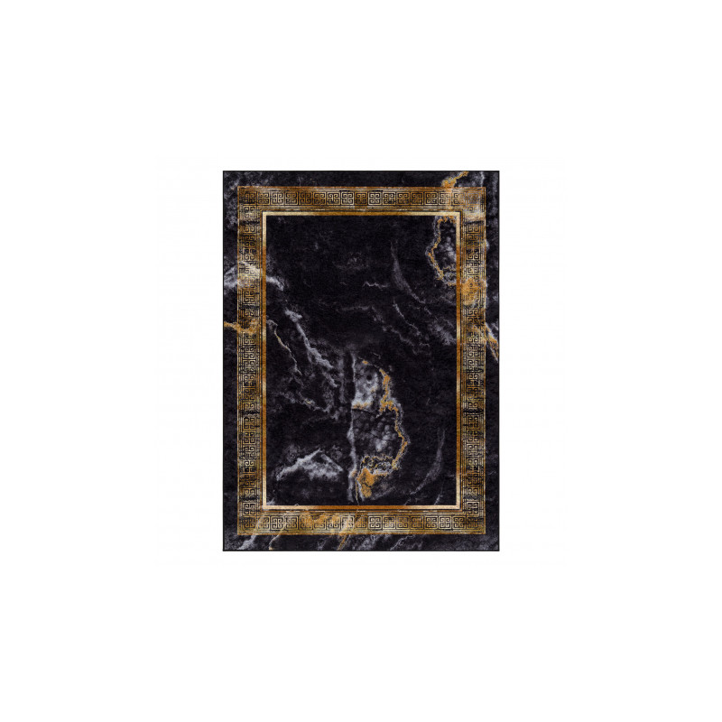 Dywan do prania MIRO 51278.809 Marmur, grecki antypoślizgowy - czarny / złoty 140x190cm