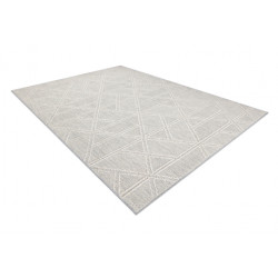 Dywan JERSEY 19241 szary - Romby, geometryczny pętelkowy, strukturalny BOHO 180x270cm
