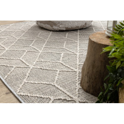 Dywan JERSEY 19231 szary - Geometryczny pętelkowy, strukturalny BOHO 140x190cm