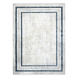 Dywan DUKE 51523 krem / niebieski - Ramka, strukturalny, bardzo miękki, frędzle 120x170cm