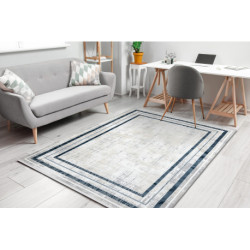 Dywan DUKE 51523 krem / niebieski - Ramka, strukturalny, bardzo miękki, frędzle 120x170cm Dywan DUKE 51523 krem / niebieski - Ramka, strukturalny, bardzo miękki, frędzle 120x170cm