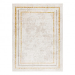 Dywan DUKE 51523 krem / złoty - Ramka, strukturalny, bardzo miękki, frędzle 180x270cm