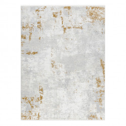 Dywan DUKE 51378 krem / złoty - Beton, kamień strukturalny, bardzo miękki, frędzle 140x190cm