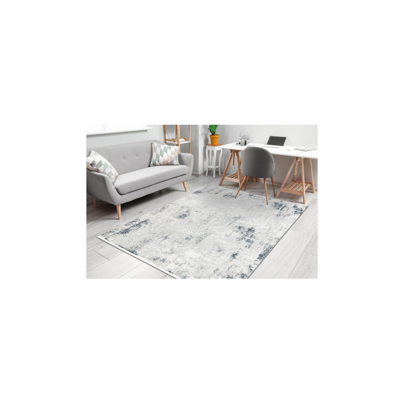 Dywan DUKE 51558 krem / niebieski - Geometryczny vintage, strukturalny, bardzo miękki, frędzle 120x170cm Dywan DUKE 51558 krem / niebieski - Geometryczny vintage, strukturalny, bardzo miękki, frędzle 120x170cm