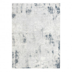 Dywan DUKE 51558 krem / niebieski - Geometryczny vintage, strukturalny, bardzo miękki, frędzle 160x220cm