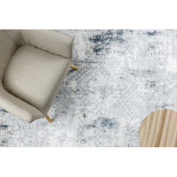 Dywan DUKE 51558 krem / niebieski - Geometryczny vintage, strukturalny, bardzo miękki, frędzle 160x220cm Dywan DUKE 51558 krem / niebieski - Geometryczny vintage, strukturalny, bardzo miękki, frędzle 160x220cm