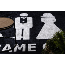 Dywan do prania BAMBINO 2104 'Game over' wesele, ślub, wieczór kawalerski, antypoślizgowy - czarny 160x220cm