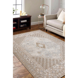 Dywan ANTIGUA 518 76 JX100 wełniany OSTA - Rozeta, ramka płaskotkany beż 170x240cm