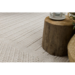 Dywan JERSEY 19241 krem - Ramka, linie pętelkowy, strukturalny BOHO 180x270cm