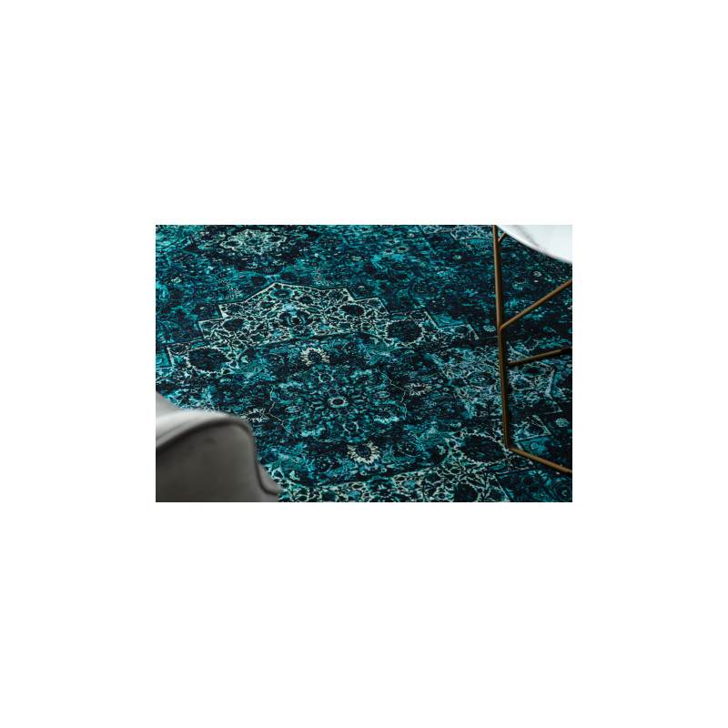 Dywan ANTIKA ancret azure, nowoczesny ornament, do prania - niebieski 80x150cm
