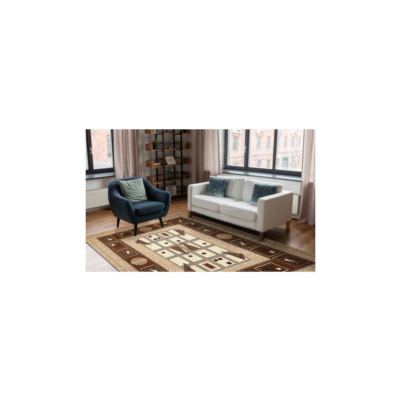 Dywan BCF Morad DZETA geometryczny, klasyczny - beż 60x110cm