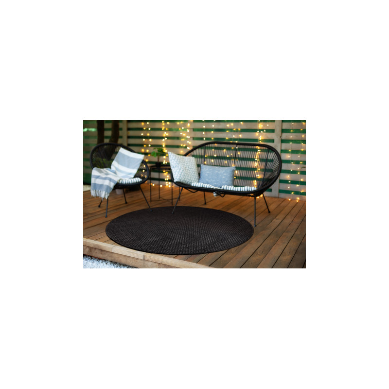 Dywan TIMO 0000 koło SZNURKOWY SIZAL outdoor czarny koło 120cm Dywan TIMO 0000 koło SZNURKOWY SIZAL outdoor czarny koło 120cm