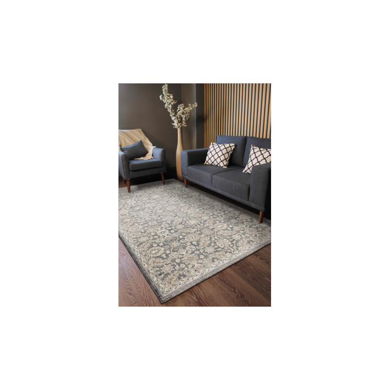 Dywan LEGEND 468 16 GB500 wełniany OSTA - Kwiaty, eskluzywny beż / szary 160x230cm