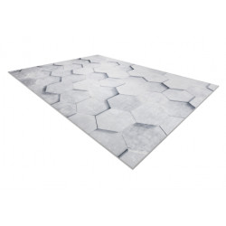Dywan do prania ANDRE 1180 Plaster Miodu, sześcian 3D antypoślizgowy - szary 120x170cm