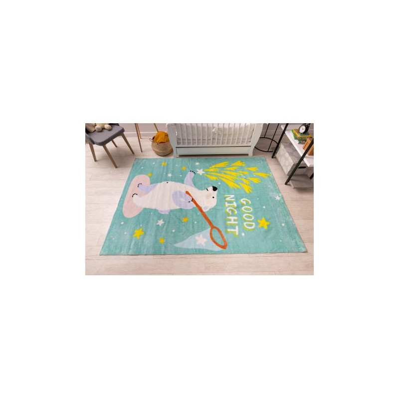 Dywan PLAY Miś gwiazdki G4016-1 zielony antypoślizgowy 160x215cm Dywan PLAY Miś gwiazdki G4016-1 zielony antypoślizgowy 160x215cm